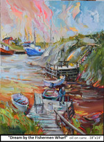 Dream by the Fishermen Wharf, Oil on Canvas